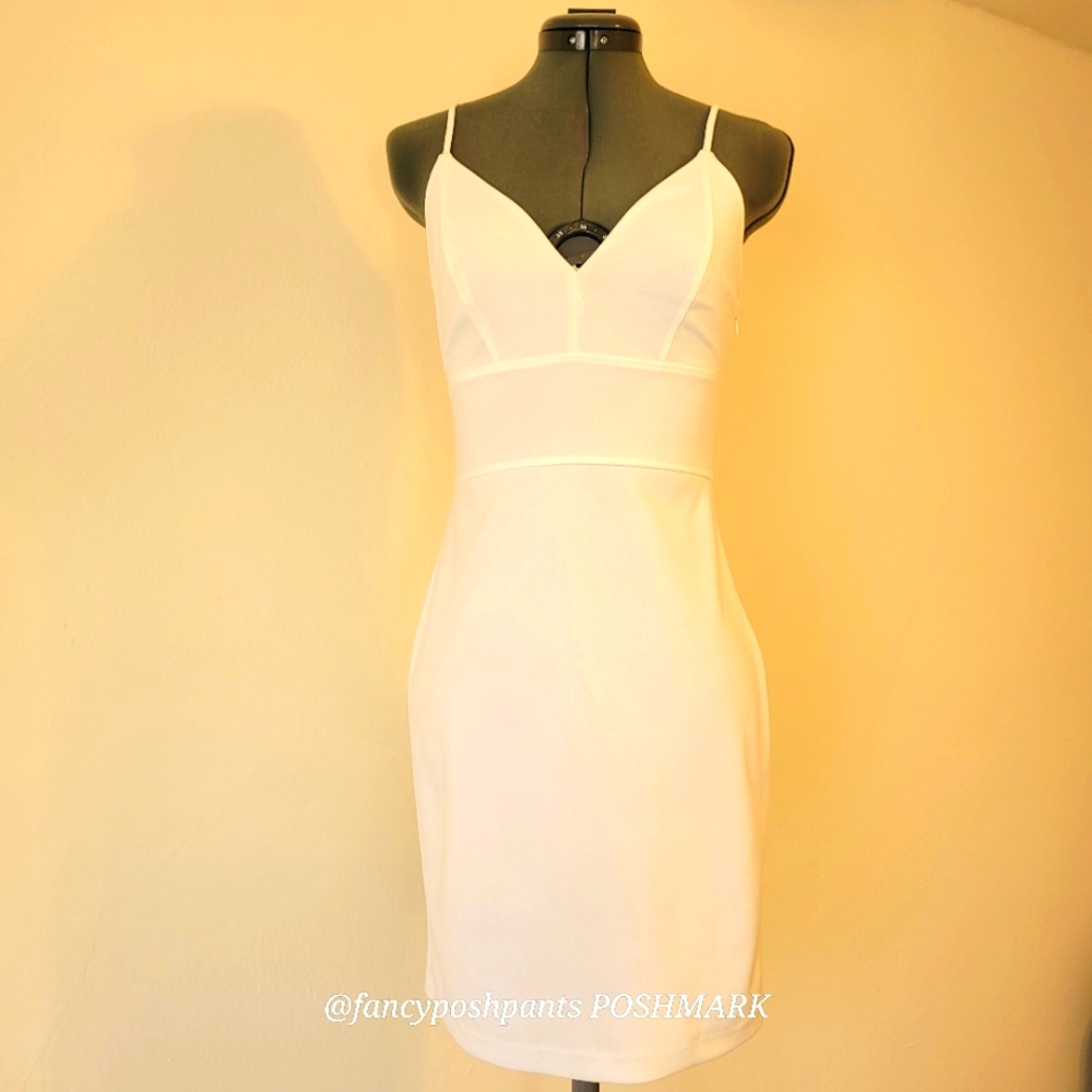 EXPRESS fully lined, structured, hidden zipper adjustable quality strap dress - Picture 1 of 16
